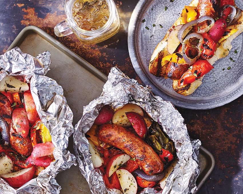 Campfire-Cooked Sausage-and-Peppers Hoagies