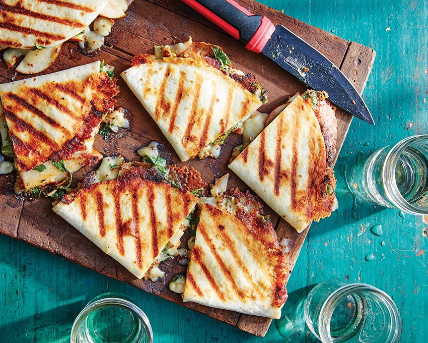 Pear, Brie, and Arugula Quesadillas