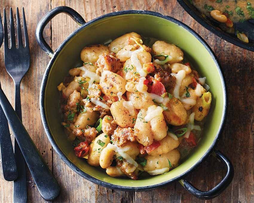Cast-Iron Skillet Gnocchi with Pesto