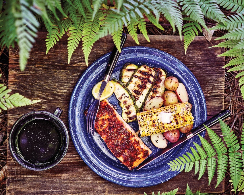 Mustard and Brown Sugar-Glazed Steamed Salmon