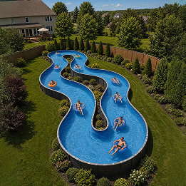 Backyard lazy river concept image